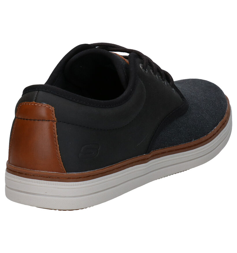 Skechers Heston Santano Chaussures à lacets en Noir en simili cuir (292224)