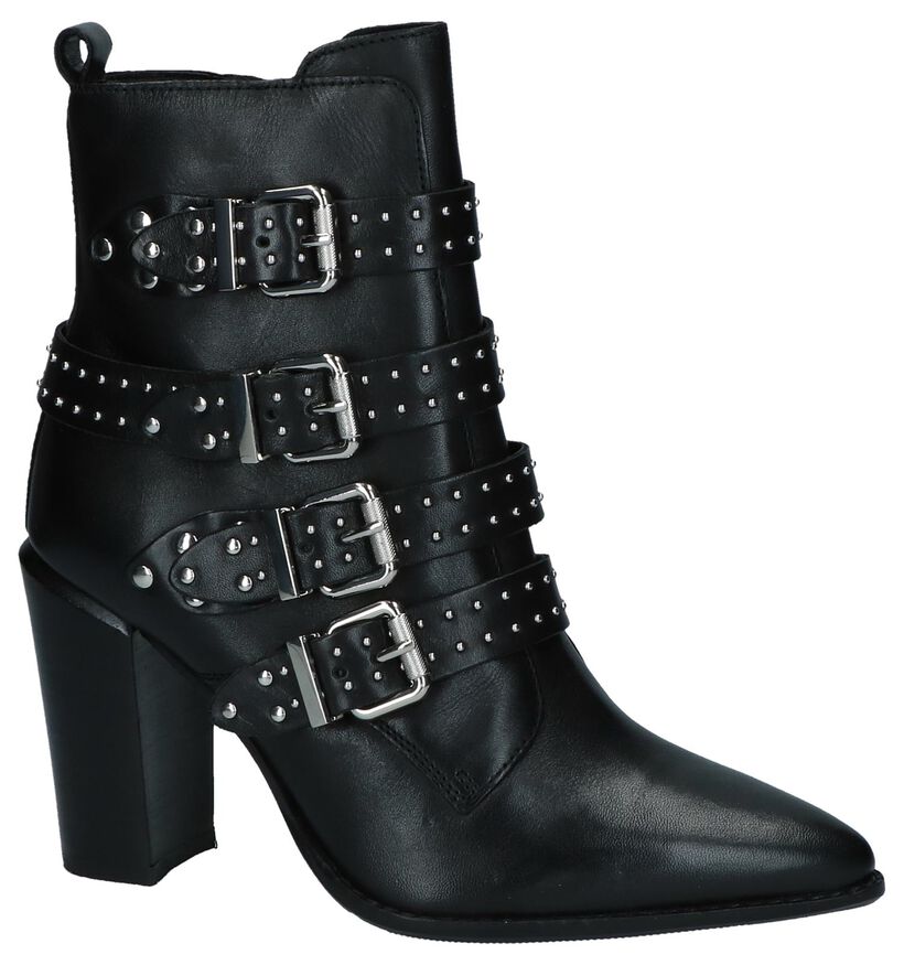 Bronx Zwarte Korte Laarzen High Heels, Zwart, pdp