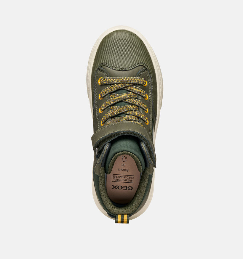 Geox Kaki Groene Hoge Sneakers voor jongens (360367) - geschikt voor steunzolen