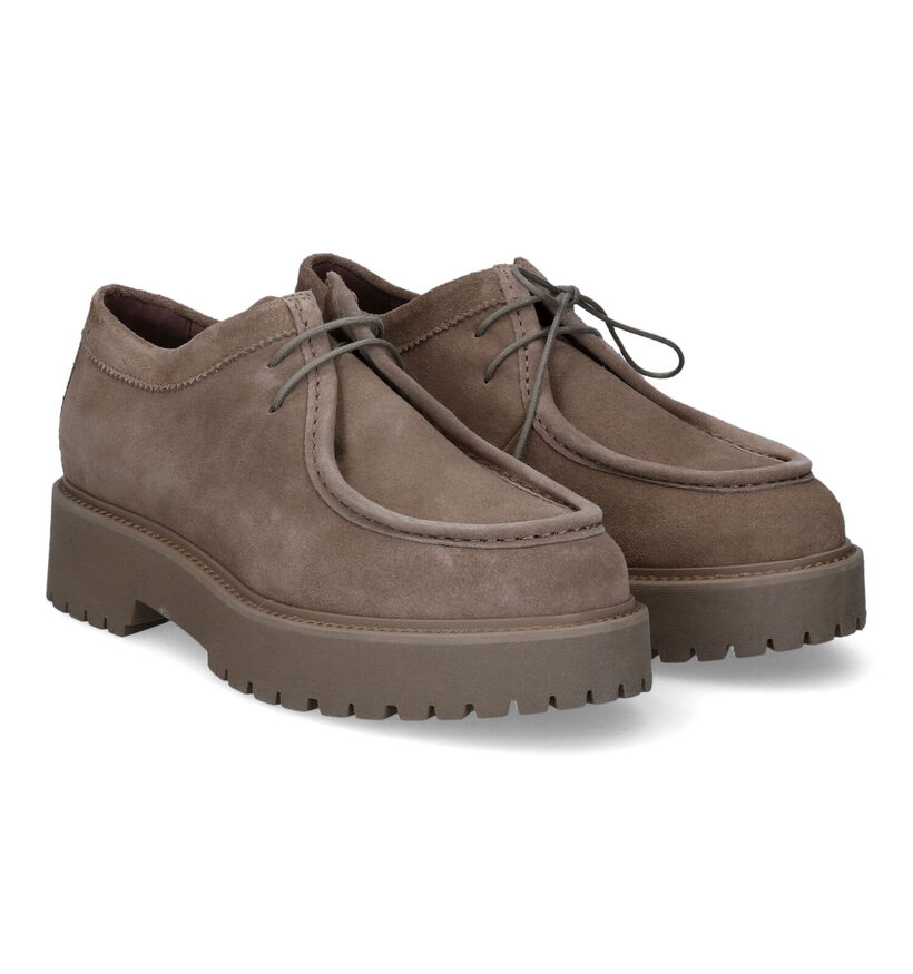 NeroGiardini Taupe Veterschoenen voor dames (314392)