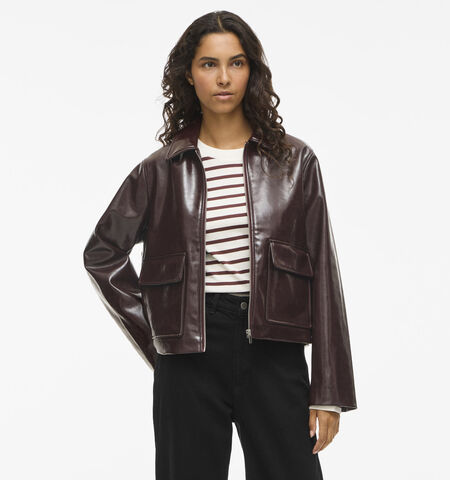 Manteau court bordeaux