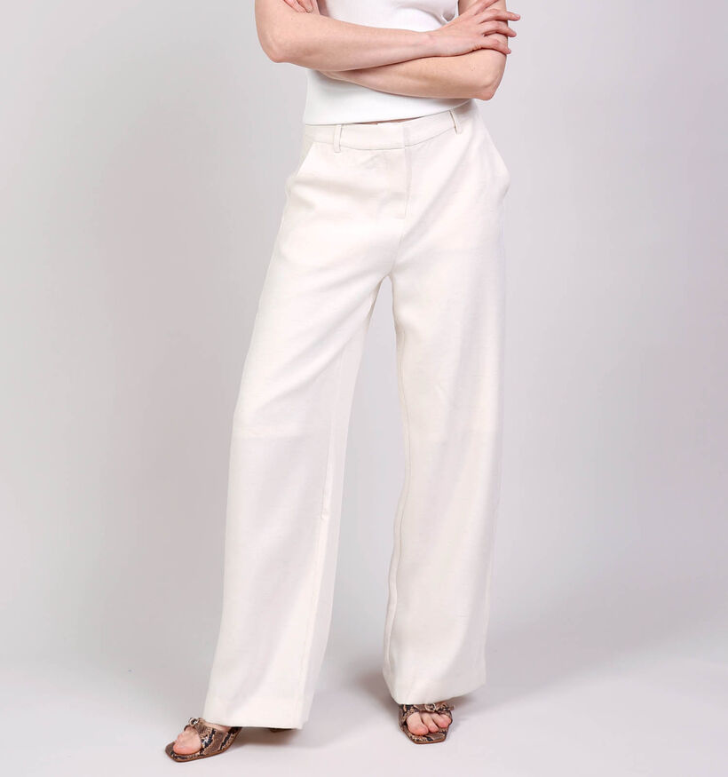 Desires Opal Mid Waisted Ecru Geklede Broek voor dames (370637)