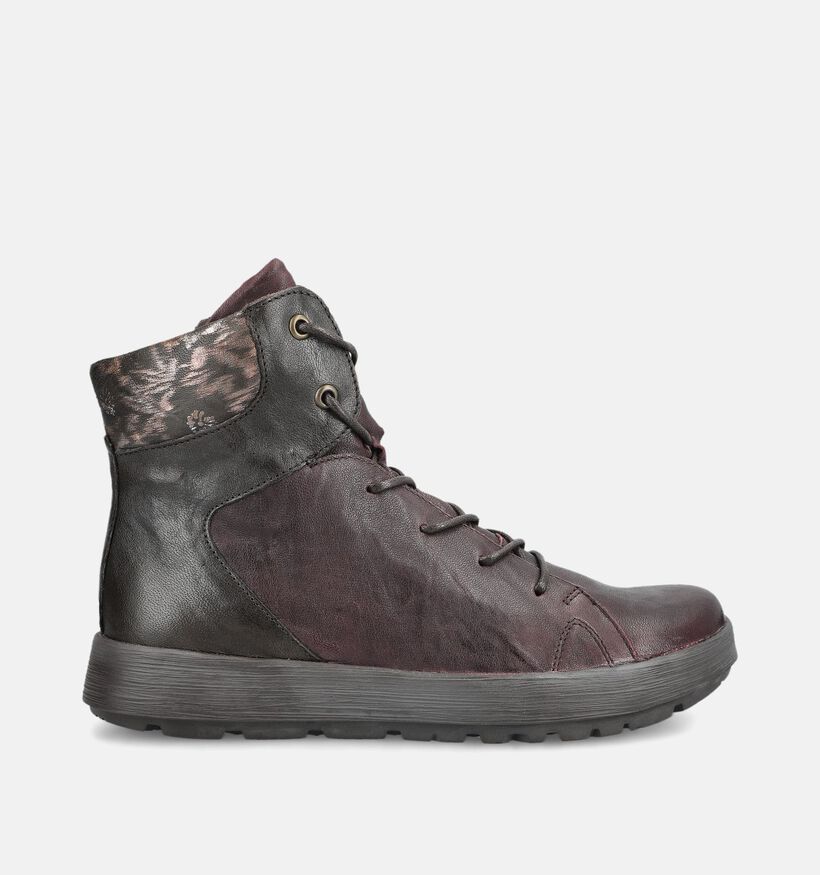 Think! Comoda Bordeaux Boots met Veter en Rits voor dames (381349)