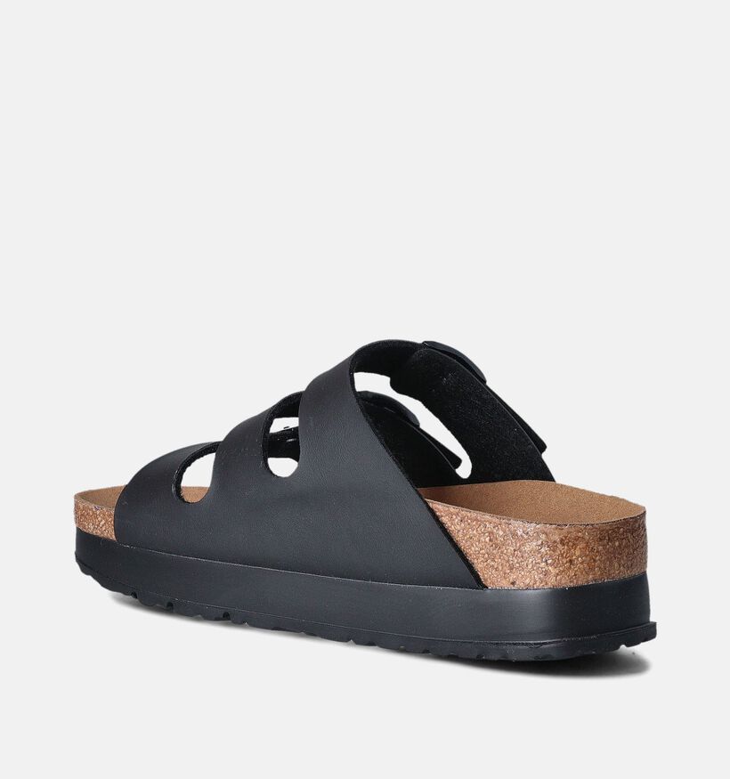 Birkenstock Florida III Pap Flex Platform Zwarte Slippers voor dames (350876)