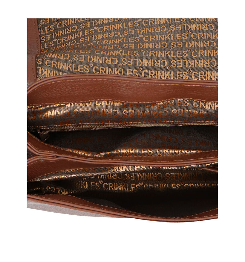 Crinkles Cognac Schoudertas voor dames (325001)