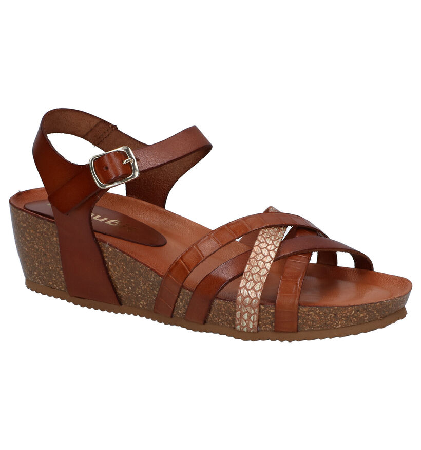 Signatur Cognac Sandalen in leer (288320)