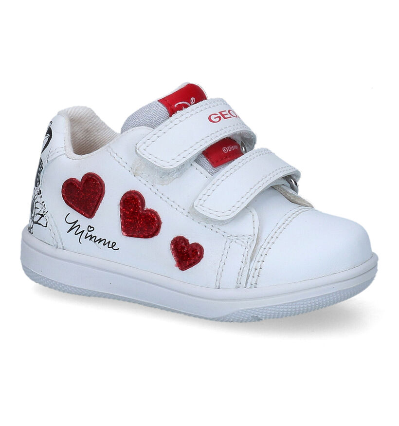 Geox Mickey & Minnie Chaussures à velcro en Blanc en cuir (310988)