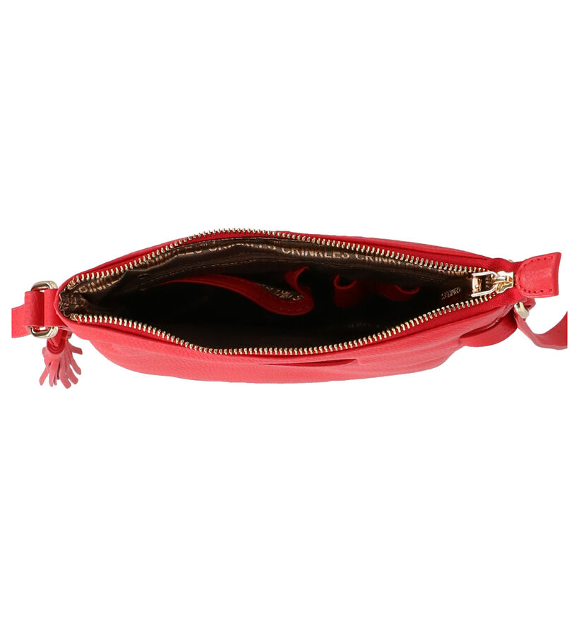 Crinkles Sac porté croisé en Rouge en cuir (273701)