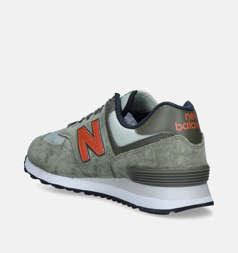 New Balance 574 SOC Baskets en Vert Khaki pour garçons, hommes (343077)
