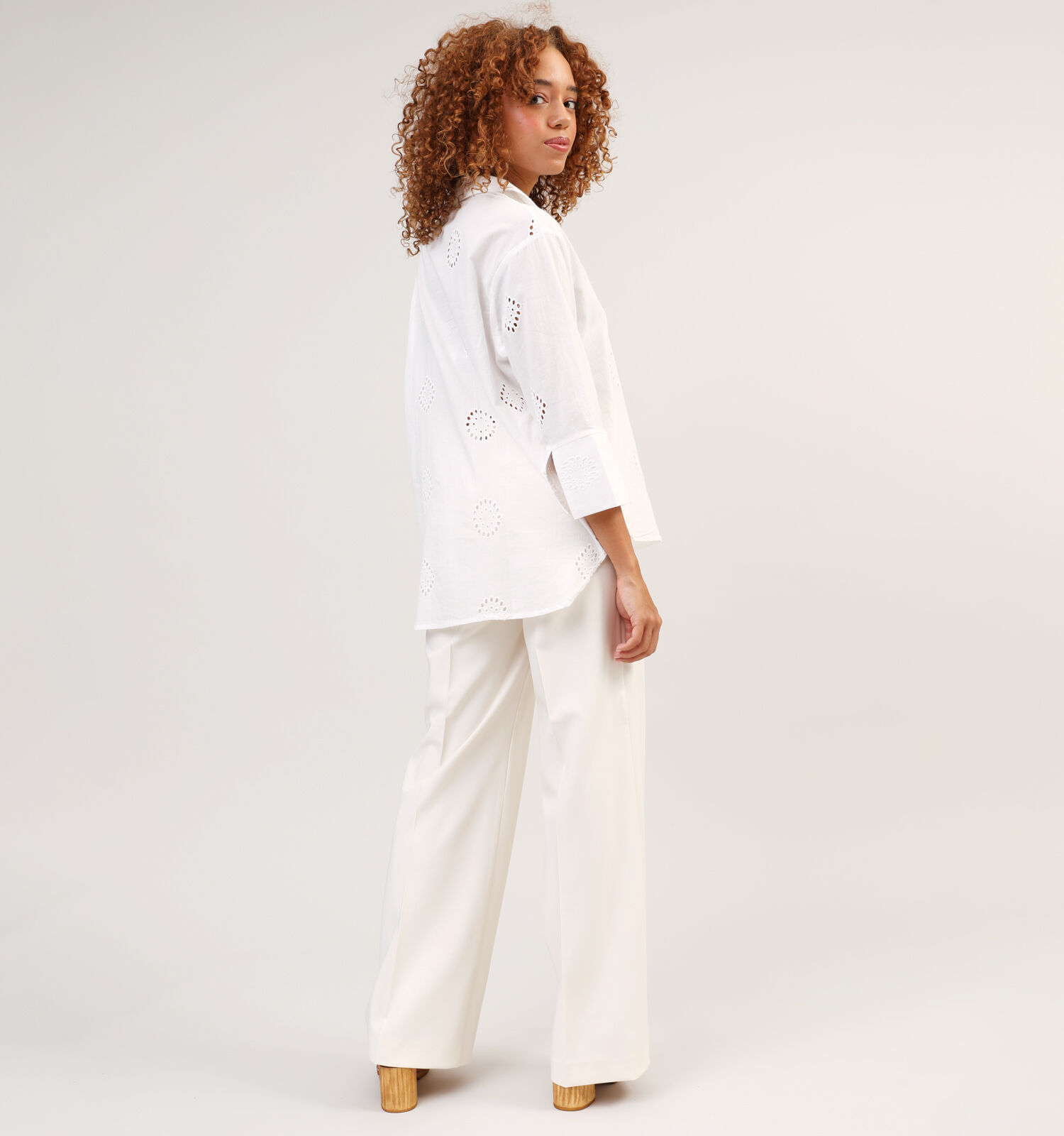 JDY Taillie Lang Wit Hemd Dames Blouses Online op TORFS.BE