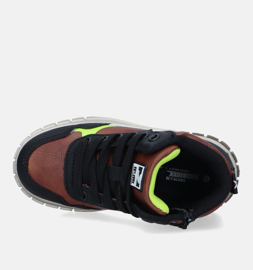 SJ Cognac Bottines voor jongens (329520) - geschikt voor steunzolen