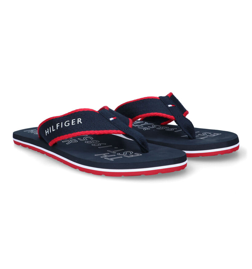 Tommy Hilfiger Sporty Tongs en Bleu en textile (321206)