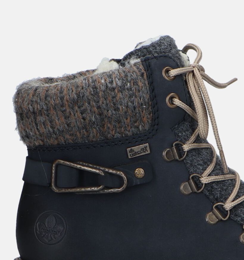 Rieker Boots à lacets en Bleu foncé pour femmes (331612) - pour semelles orthopédiques