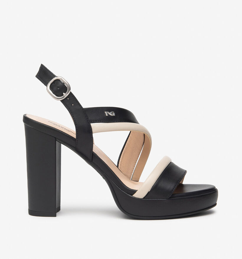 NeroGiardini Zwarte Sandalen met blokhak voor dames (355970)