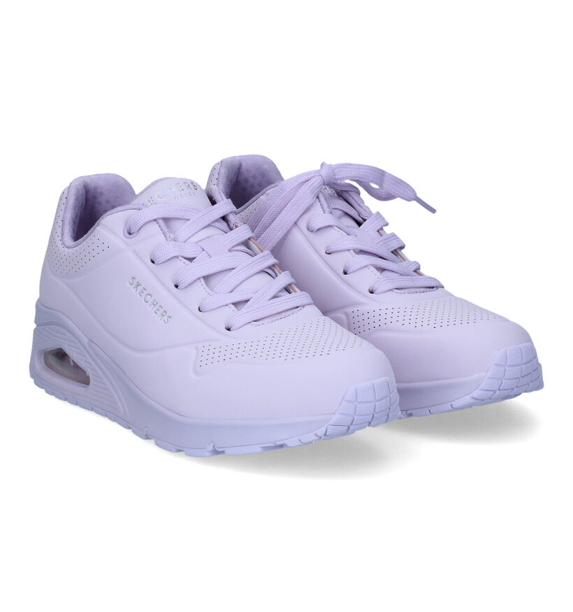 Skechers Uno Frosty Kicks Baskets en Rose pour femmes (319370) - pour semelles orthopédiques