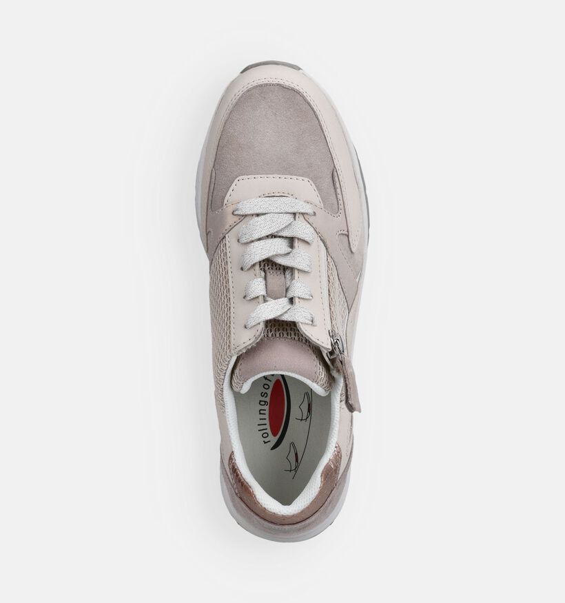 Gabor Rollingsoft Beige Sneakers voor dames (369444) - geschikt voor steunzolen