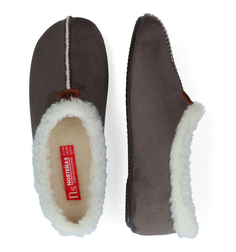 Nortena's Grijze Pantoffels in faux fur (311094)