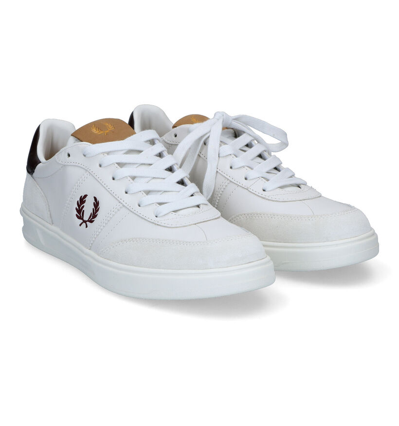 Fred Perry Witte Veterschoenen in leer (313400)