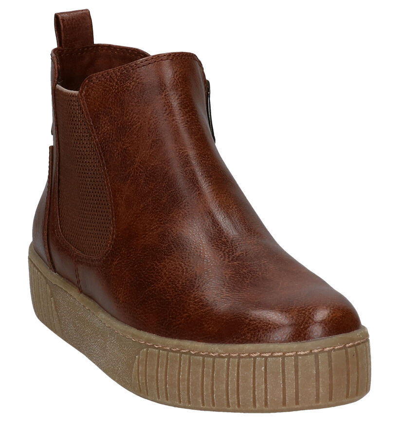 Marco Tozzi Cognac Chelsea Boots in kunstleer (280486)