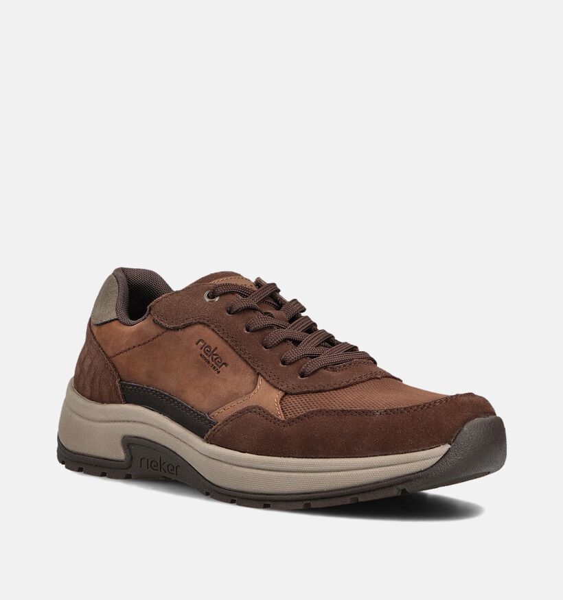 Rieker Bruine Veterschoenen voor heren (360443) - geschikt voor steunzolen