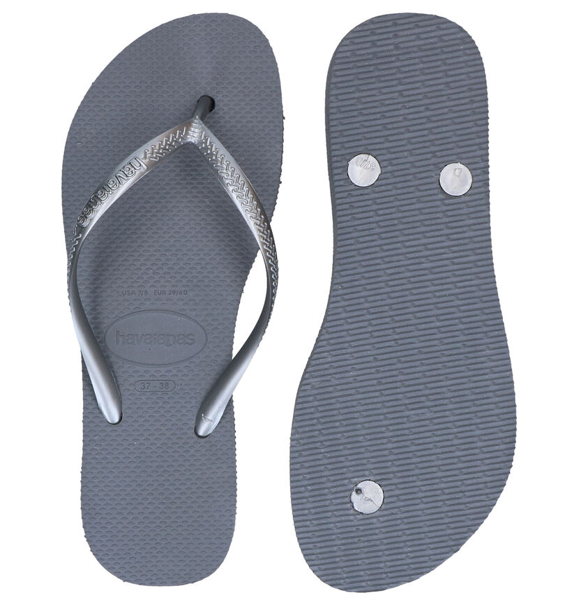 Havaianas Slim Flatform Tongs en Gris pour femmes (300384)