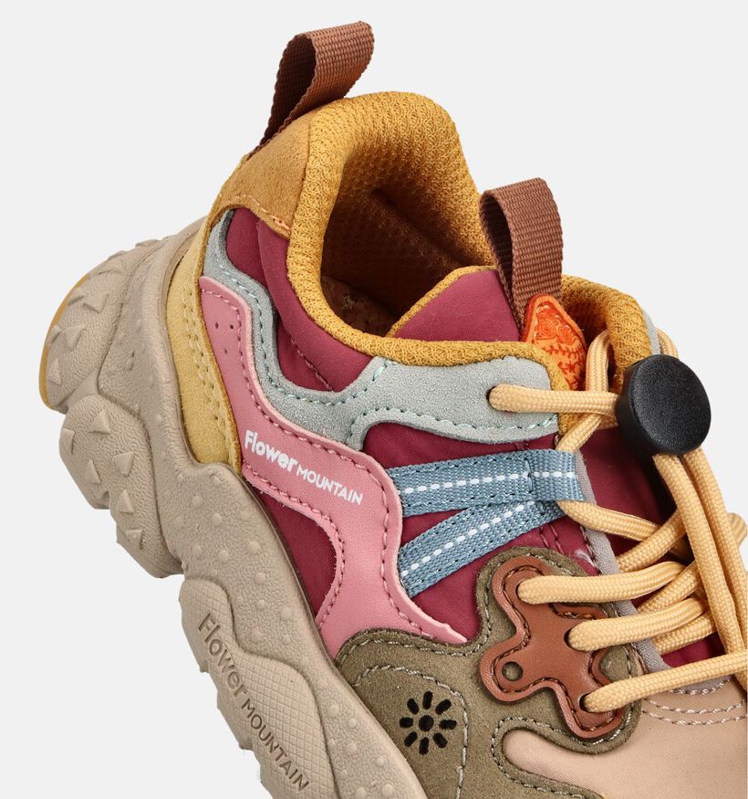 Naturino x Flower Mountain Yamano 3  Baskets basses en Marron pour filles (364156) - pour semelles orthopédiques