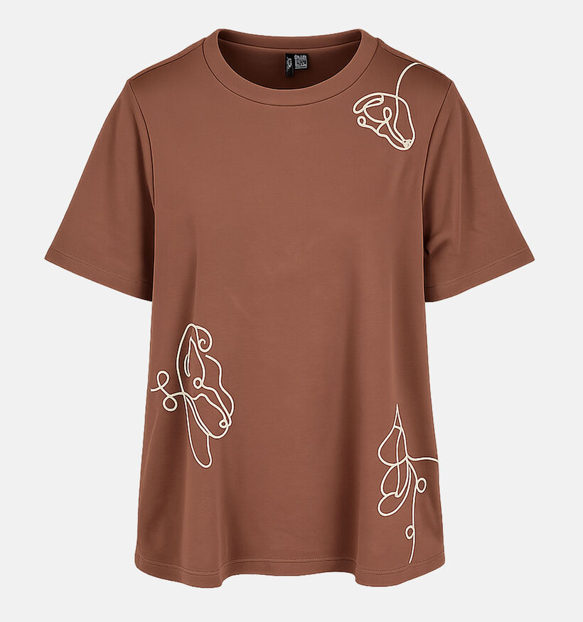 Vero Moda Curve Irene Bruine T-shirt voor dames (378127)