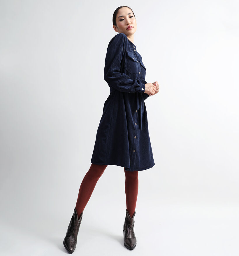 JDY Ullu Blauwe Hemdjurk in ribfluweel voor dames (330956)