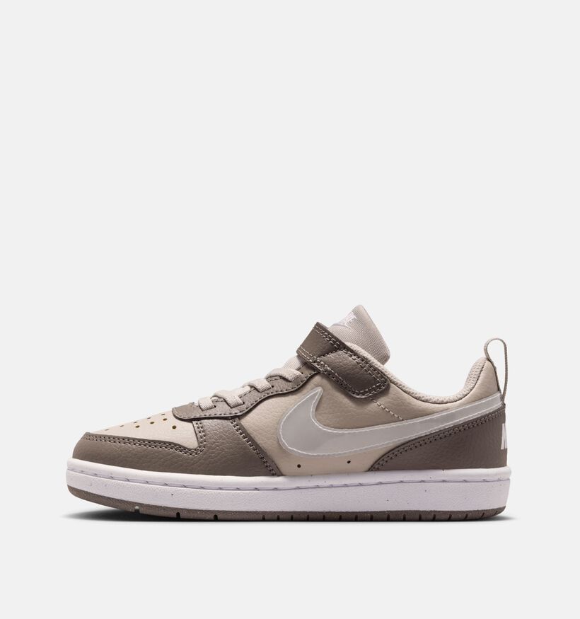 Nike Court Borough Low Bruine/Witte Sneakers voor meisjes, jongens (376158)