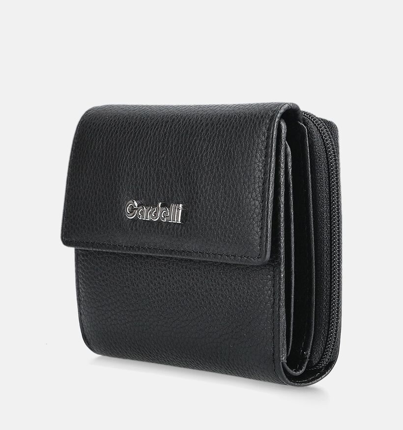 Euro-Leather Cardelli Porte-monnaie zipp&eacute; en Noir pour femmes (375942)