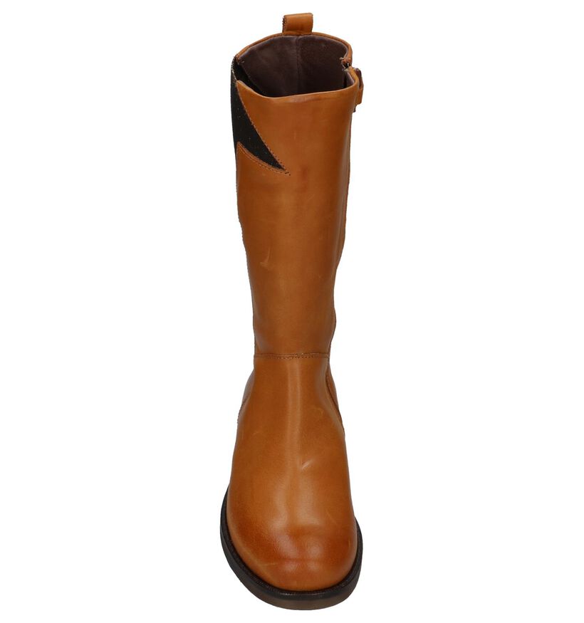 STONES and BONES Bottes hautes en Cognac en cuir (223393)