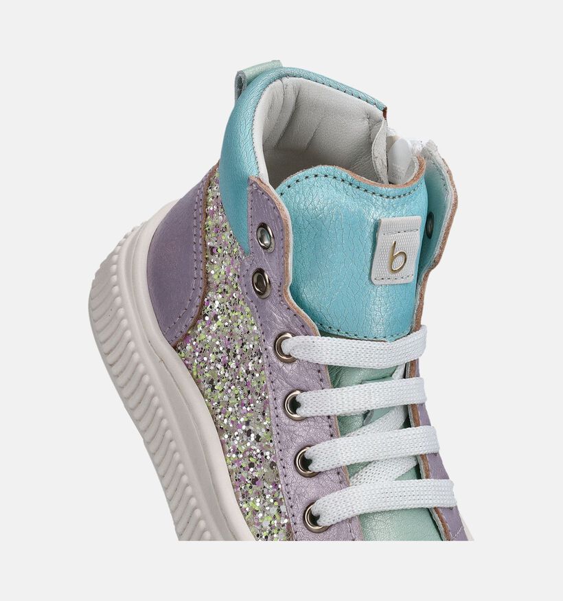 Beberlis Zilveren/Lila Hoge Sneakers voor meisjes (372144) - geschikt voor steunzolen