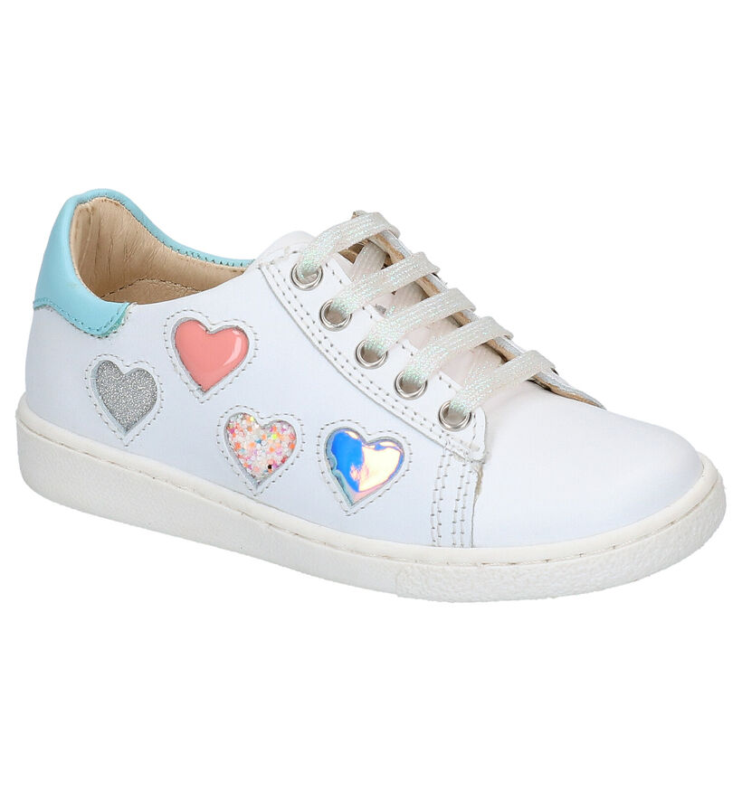 Shoo Pom Ducky Heart Witte Veterschoenen in leer (268773)