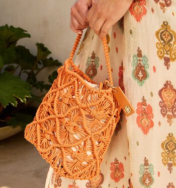 Laurent David Handtassen Oranje/Beige/Bruin/Groen