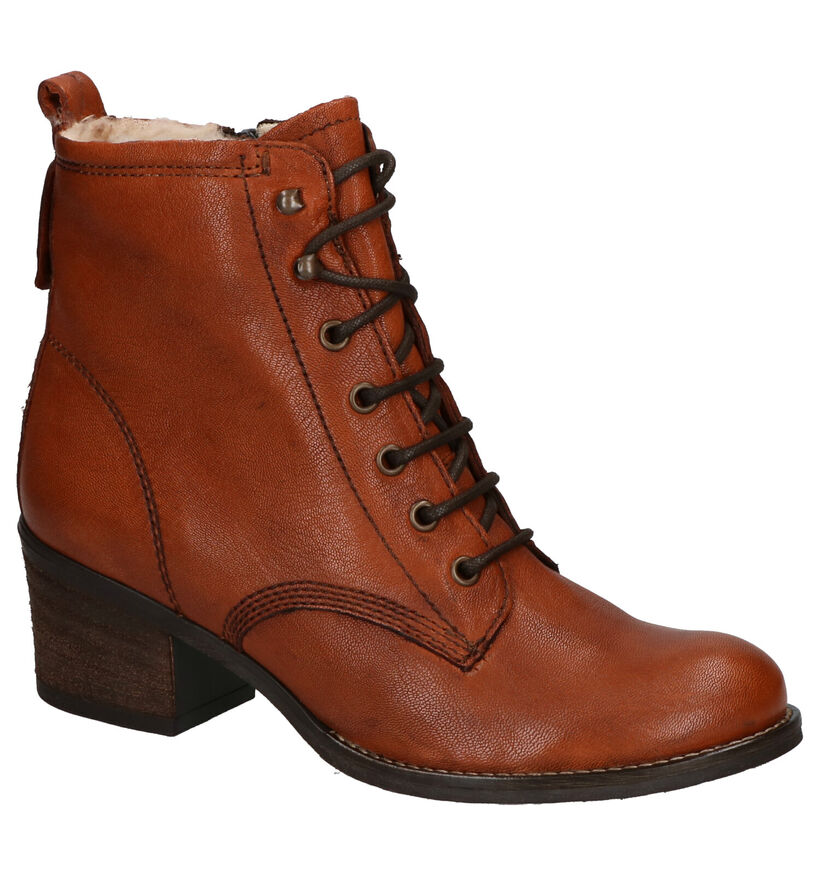 Gosh Bottillons à talons en Cognac en cuir (253042)