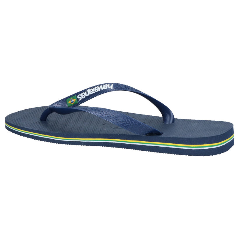 Havaianas Brasil Logo Tong en Bleu en synthétique (289870)