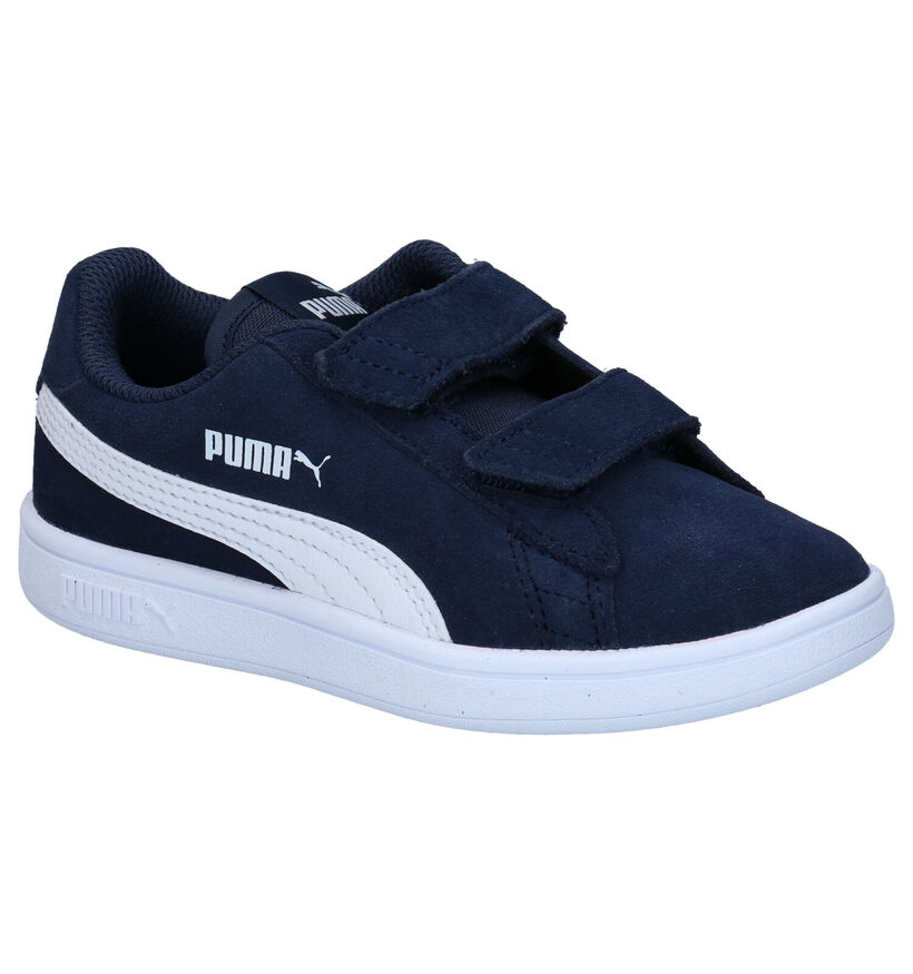 Puma Smash Blauwe Sneakers in daim (293446)