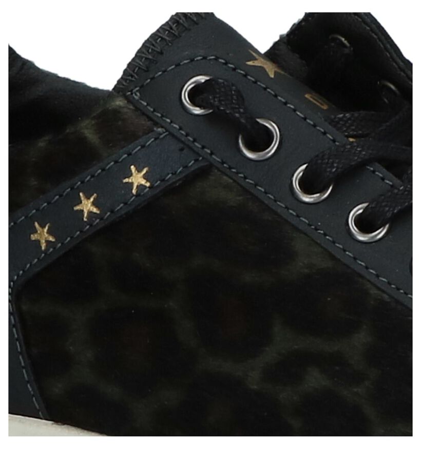 Bruine Sneakers Pantofola d'Oro Lecce Leopard Donne Low in leer (227336)