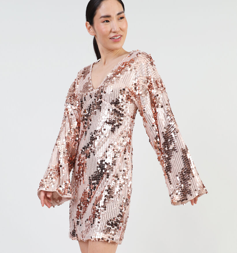 Vero Moda Damla Gouden Kort kleedje met pailletten voor dames (354053)