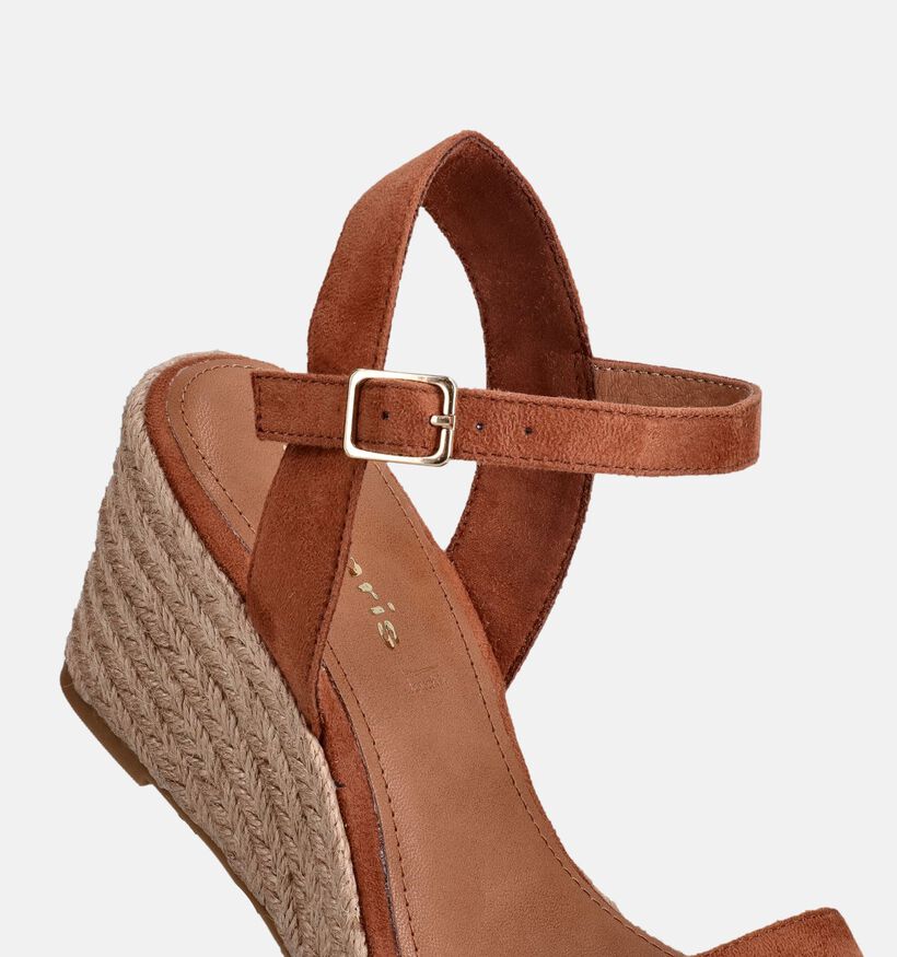 Tamaris Sandales compens&eacute;es en Camel pour femmes (371688)