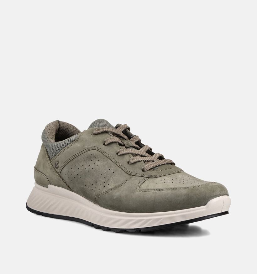 ECCO Exostride Kakigroene Veterschoenen voor heren (369744) - geschikt voor steunzolen