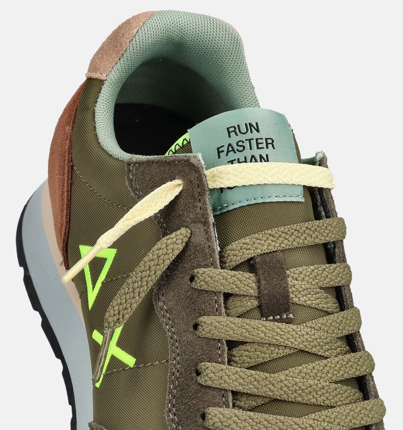 Sun68 Tom Baskets basses en Vert kaki pour hommes (368807) - pour semelles orthop&eacute;diques