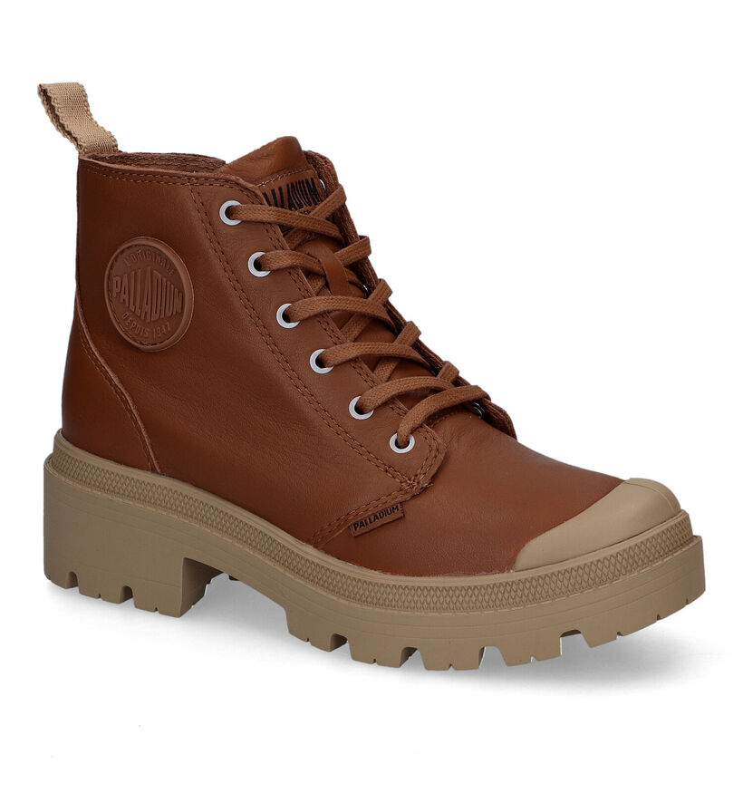 Palladium Pallabase Bottines en Cognac pour femmes (313441) - pour semelles orthopédiques