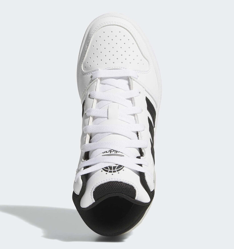 adidas Hoops Mid Classic Baskets montantes en Blanc pour gar&ccedil;ons (375380)
