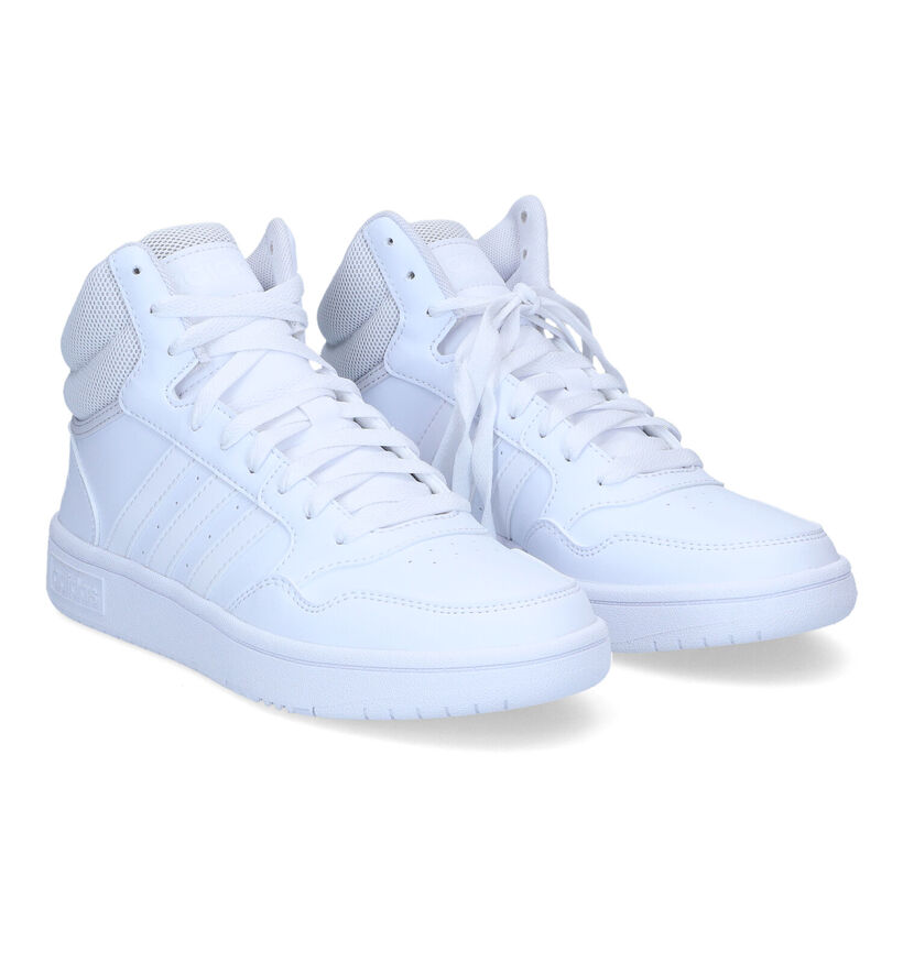 adidas Hoops 3.0 Mid Baskets en Blanc pour femmes (329412) - pour semelles orthopédiques