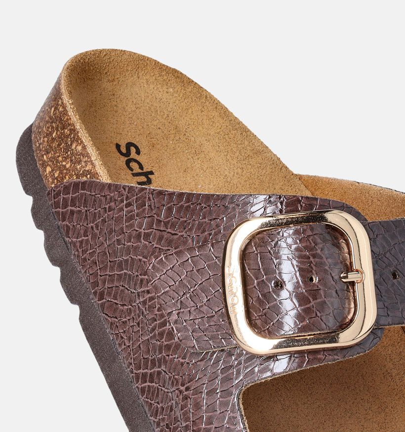 Scholl Noelle Nu-pieds plates en Marron pour femmes (357573)