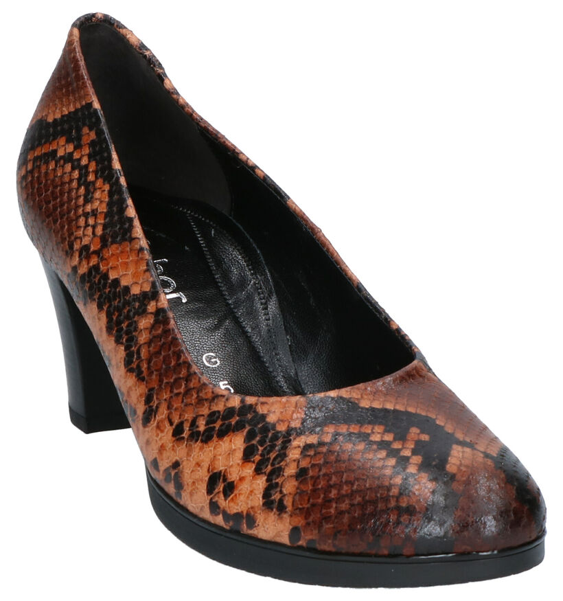 Gabor Bruine Pumps in leer (260197)