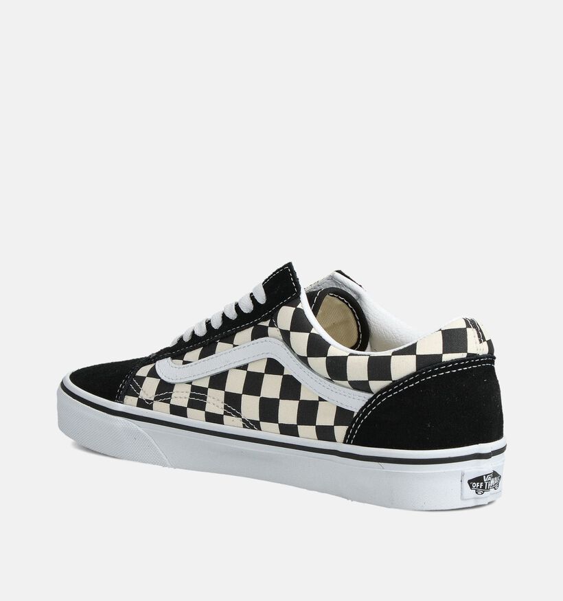 Vans Old Skool Checkerboard Zwarte/Ecru Sneakers voor heren (360216)