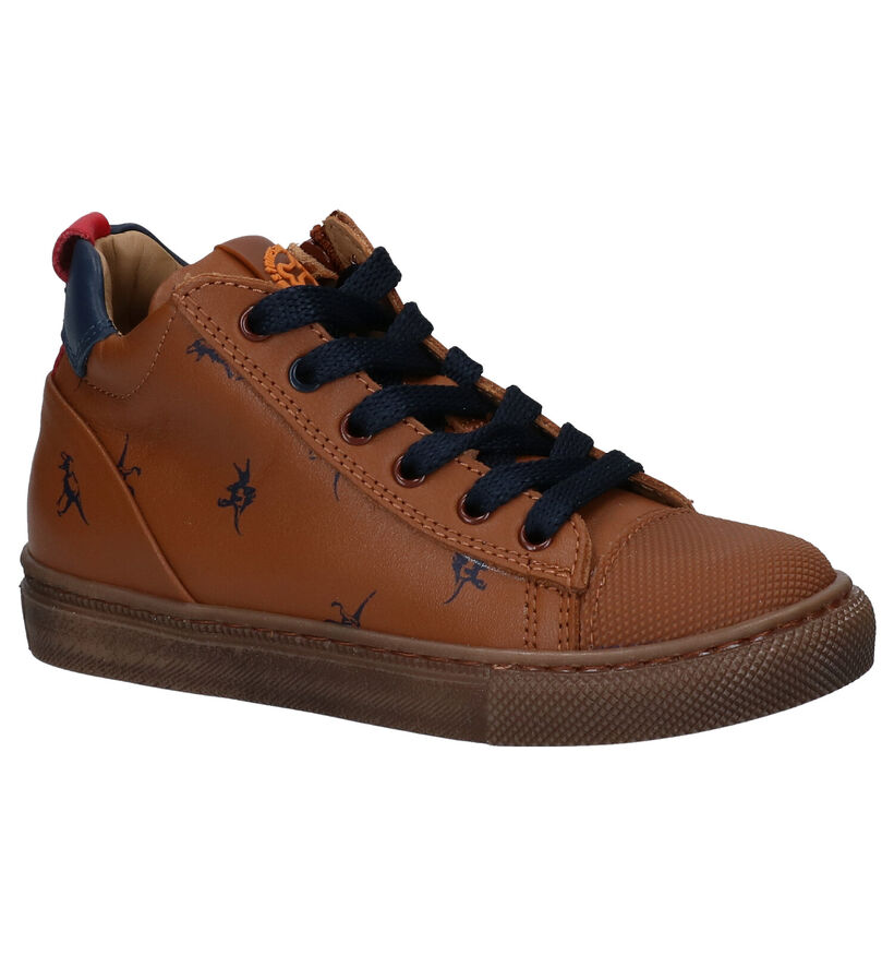Stones and Bones Trust Blauwe Bottines met dino's voor jongens (313831) - geschikt voor steunzolen