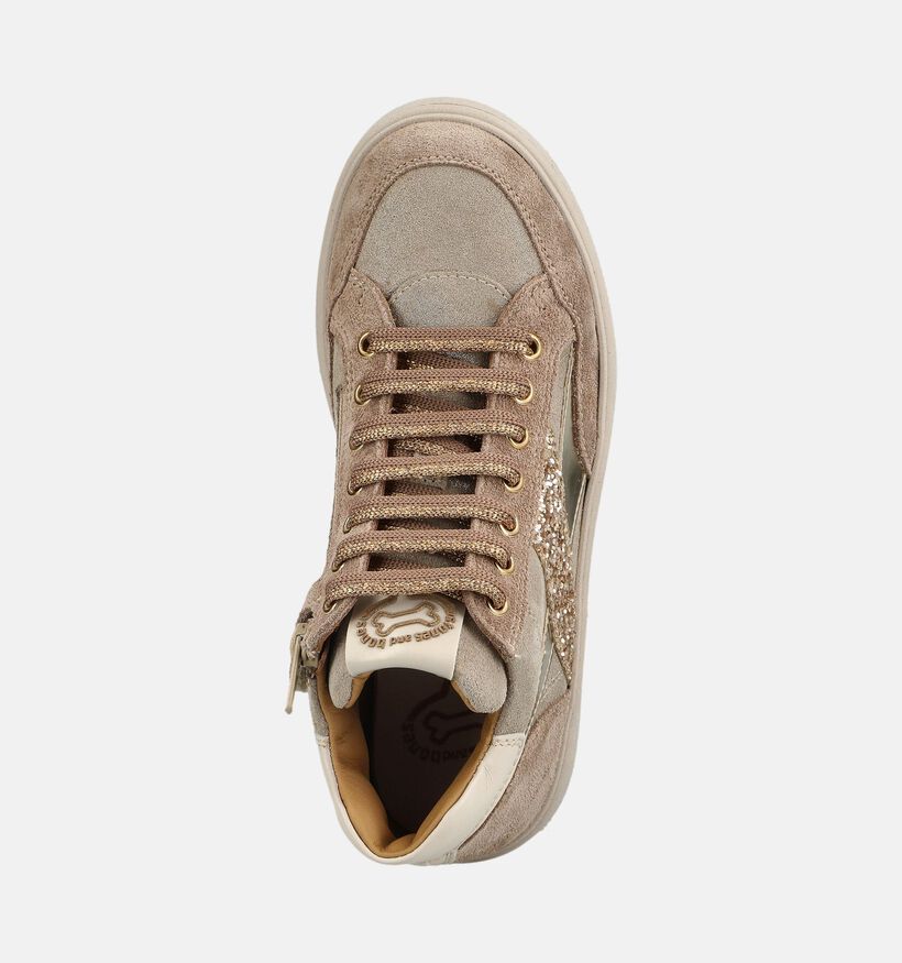 STONES and BONES India Donkerbeige Schoenen met Veter en Rits voor meisjes (378204) - geschikt voor steunzolen